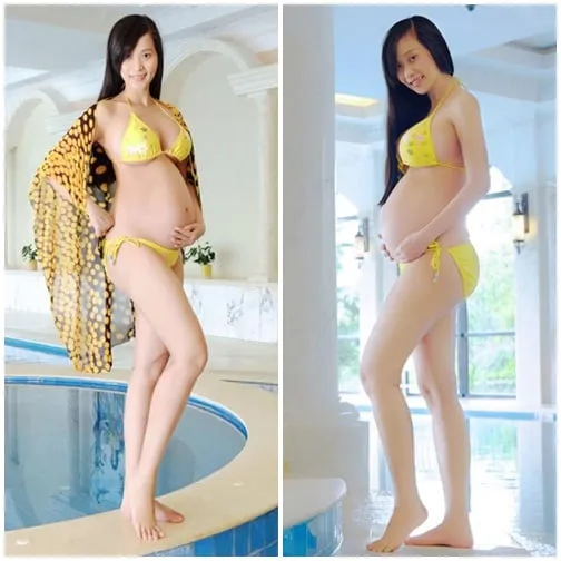 Lê Kiều Như mặc bikini gợi cảm khoe bụng bầu 7 tháng