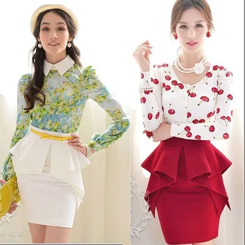 F5 phong cách công sở với váy áo peplum xếp nếp đầy ấn tượng