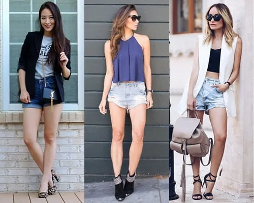 Cách phối đồ đẹp với quần short jeans cho cô nàng năng động