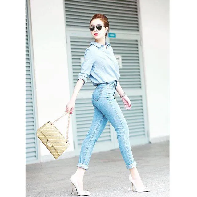 7 ngày mặc đẹp với quần jeans cùng Hoàng Thùy Linh