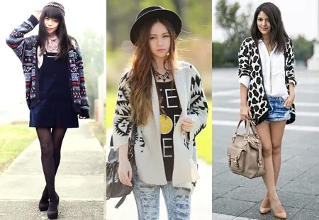 Cardigan họa tiết hợp xu hướng 2015 cho cô nàng sành điệu