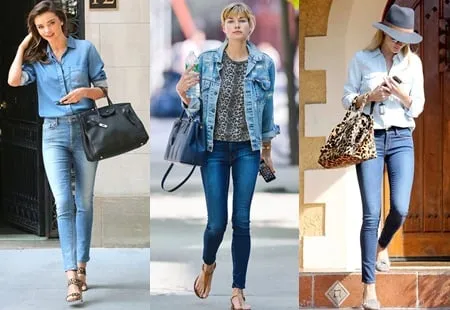 Phối đồ với xu hướng denim on denim đẹp như sao Hollywood