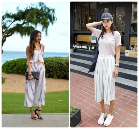 Mix quần culottes cho nàng chân ngắn và cong