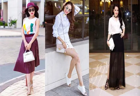 Học cách mix chân váy mùa hè đơn giản mà sành điệu như sao Việt