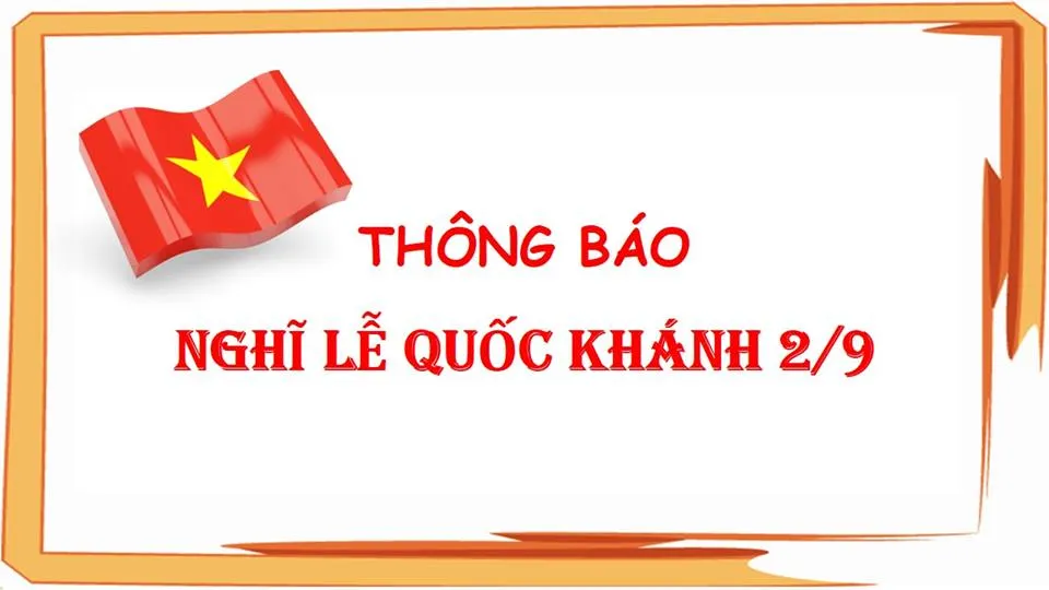 Thông báo: Lịch nghỉ lễ Quốc Khánh 2/9/2016