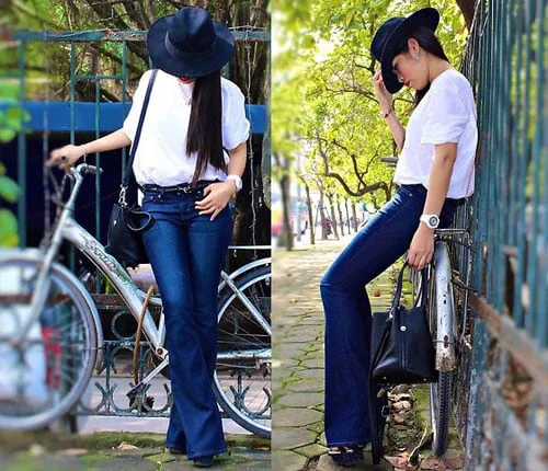 Quần jeans nữ màu xanh sành điệu, bạn đã biết cách mix đồ