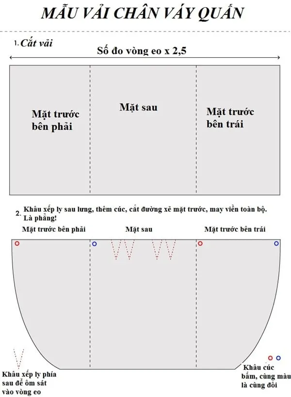 Cách may chân váy cực xinh, đơn giản nhất cho phái đẹp