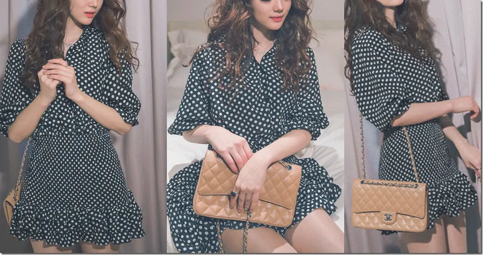Quyến rũ, xinh xắn bất ngờ với váy chấm bi mùa thu đầy màu sắc