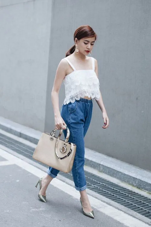 7 ngày mặc đẹp với quần jeans cùng Hoàng Thùy Linh