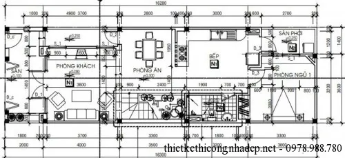 Thiết kế nhà phố đẹp 2 tầng phong cách hiện đại với 500 triệu