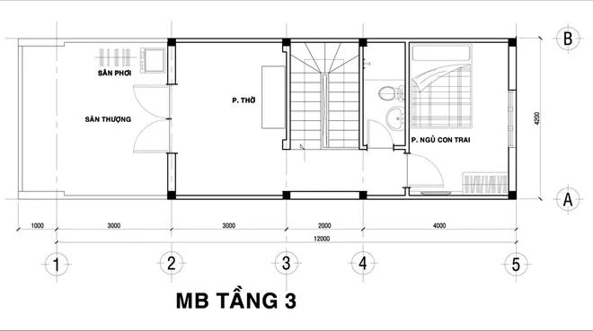 Xây nhà 3 tầng chỉ 770 triệu đồng có mặt tiền nổi bật