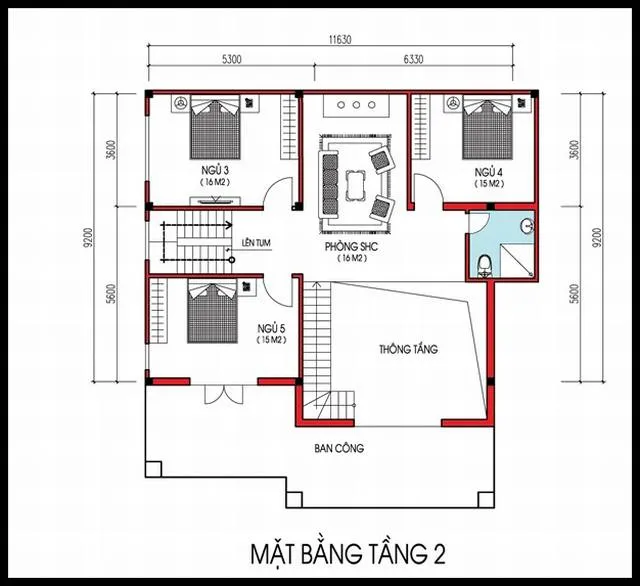 Xây nhà mái thái 2 tầng hiện đại, sang trọng với 600 triệu