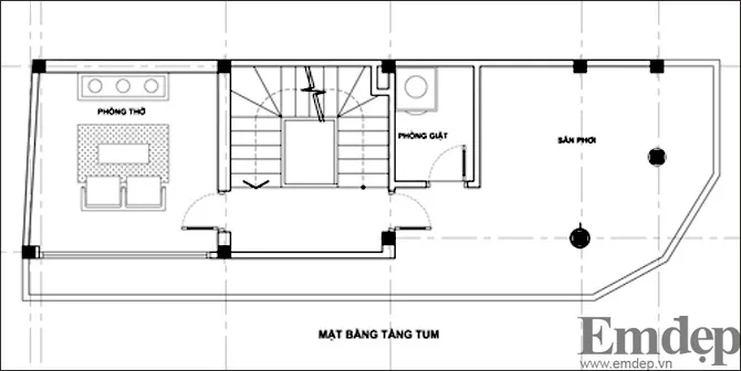 Xây nhà phố 2 tầng rưỡi hiện đại chi phí 480 triệu đồng