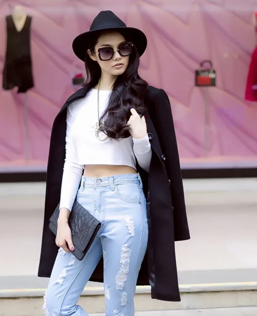 diện crop top ngày đông 8