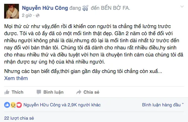 Sốc: Linh Miu - Hữu Công chính thức chia tay sau 2 năm hẹn hò