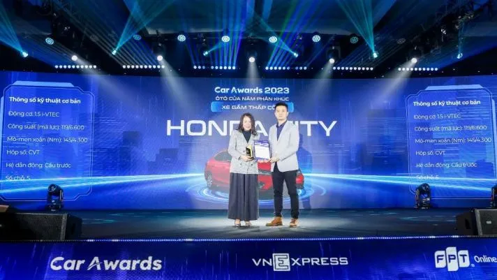 Honda City vinh dự nhận Giải thưởng “Ô tô của năm” phân khúc xe gầm thấp cỡ B