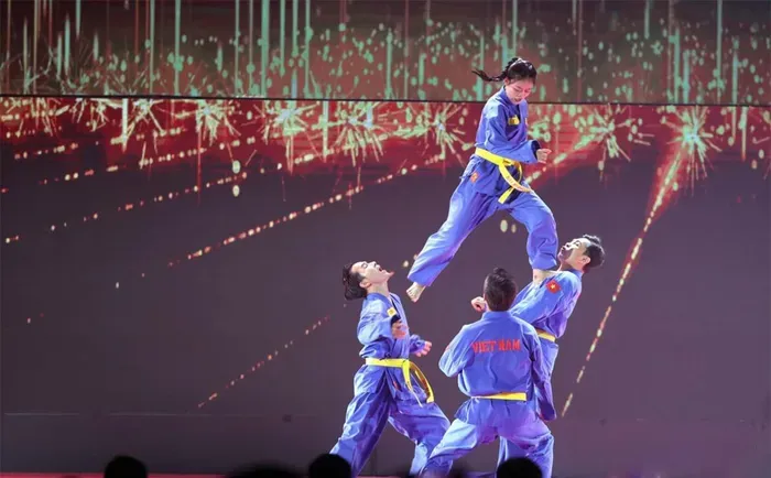 Biểu diễn Vovinam –Việt Võ đạo tại Lễ kỷ niệm 85 năm thành lập môn phái Vovinam Việt Võ đạo, ngày 15.4.2023. Ảnh: N.K