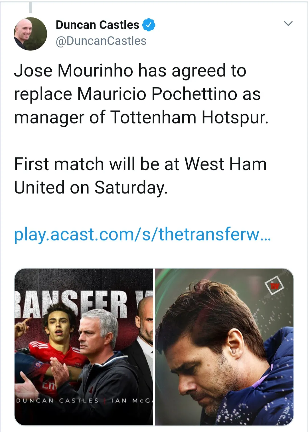 Duncan Castles on Tottenham and Mourinho - Bóng Đá