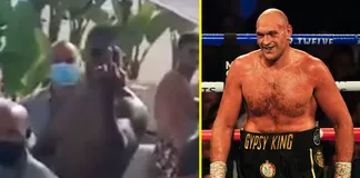 Anthony Joshua giơ ngón tay thối với fan hâm mộ Tyson Fury