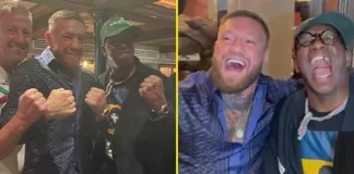 Conor McGregor và Ian Wright vui vẻ trong buổi tiệc cuối tuần.