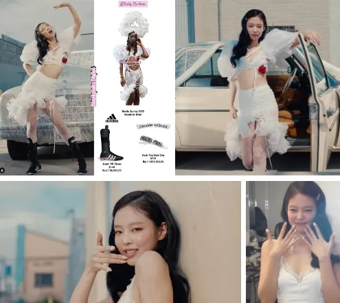 Jennie ghi điểm với visual xinh đẹp, cuốn hút trong set váy điệu đà của thương hiệu Kitschy Couture.