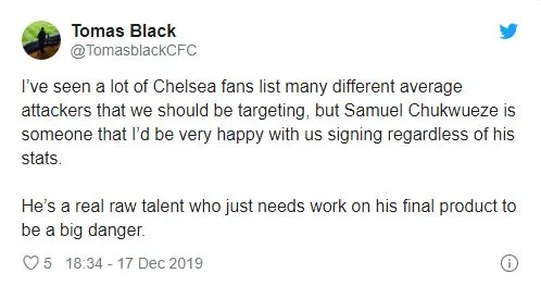 Chelsea fans excited by reported interest in Samuel Chukwueze - Bóng Đá