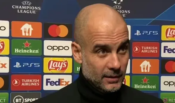 Man City boss Pep Guardiola gives tetchy BT Sport interview after RB Leipzig draw - Bóng Đá