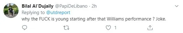 Man Utd fans fume as Ole Gunnar Solskjaer picks Ashley Young over Brandon Williams - Bóng Đá