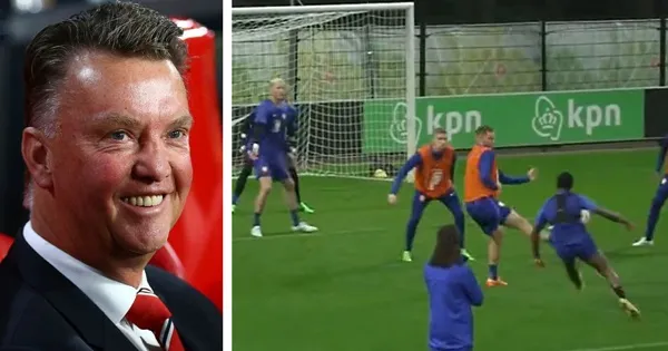 Louis van Gaal’s brilliant reaction to Tyrell Malacia’s training pitch strike - Bóng Đá