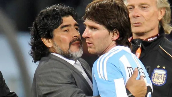 Maradona chỉ Messi đá phạt - Bóng Đá