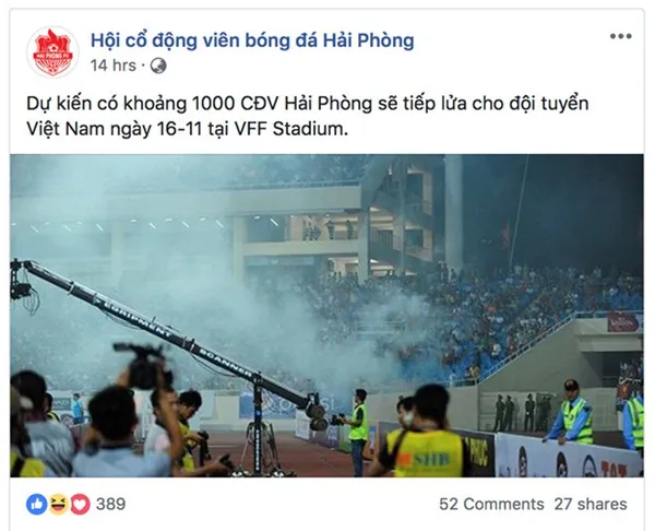 CĐV Hải Phòng: 'Hôm nay chúng tôi sẽ không đốt pháo sáng ở Mỹ Đình' - Bóng Đá