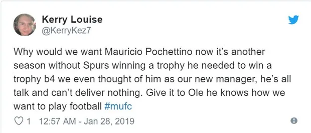 Tottenham gặp hạn, fan Man Utd 'dìm hàng' Pochettino - Bóng Đá