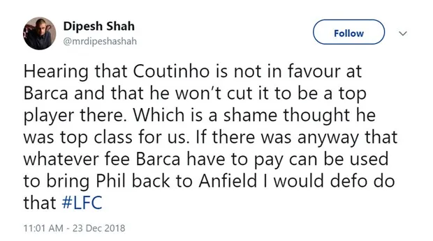 CĐV Liverpool 'sôi máu' khi Coutinho bị Barcelona xem nhẹ - Bóng Đá