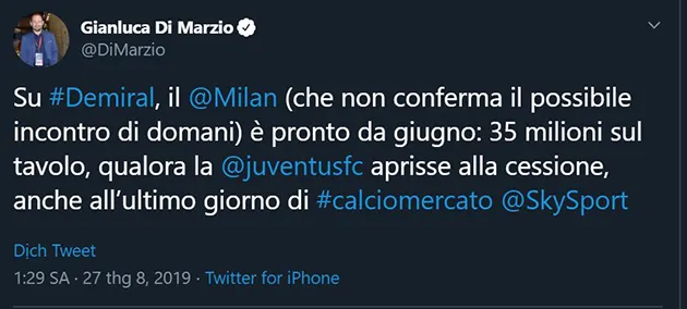 Demiral to Milan, Rugani stays? - Bóng Đá