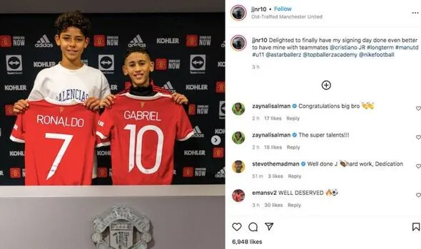 Cristiano Ronaldo's son officially unveiled as Man Utd player along with fellow wonderkid - Bóng Đá