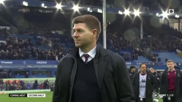 What Steven Gerrard did at full-time whistle after Aston Villa win at Everton - Bóng Đá