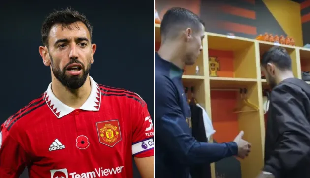 Bruno Fernandes downplays tense handshake with Manchester United team-mate Cristiano Ronaldo - Bóng Đá