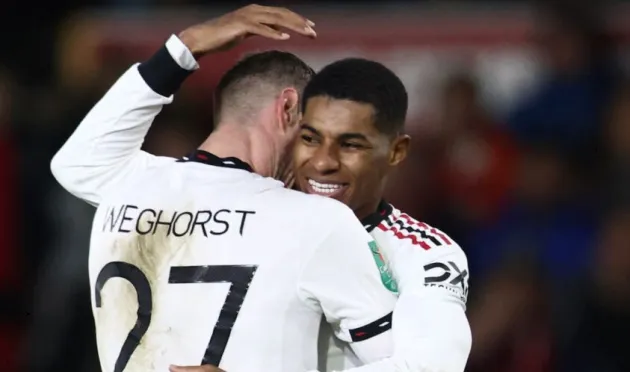 Wout Weghorst Wout Weghorst delighted after scoring his first goal for Manchester United - Bóng Đá