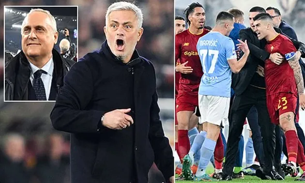 Jose Mourinho gets involved in a tunnel row with Lazio's owne - Bóng Đá