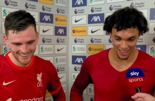 Andy Robertson teases Trent Alexander-Arnold as Liverpool star hits impressive milestone - Bóng Đá