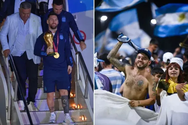 Messi và 4 đồng đội suýt gặp sự cố trên nóc xe buýt - Bóng Đá