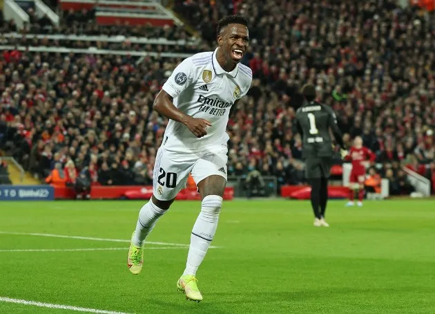 Vinicius Junior is the youngest visiting player to score twice against Liverpool at Anfield - Bóng Đá