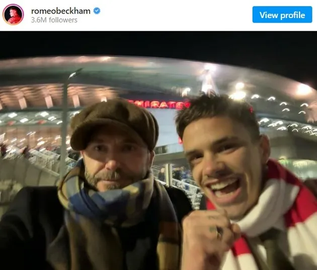 David Beckham trolled by son Romeo and told to 'sleep tight' after Arsenal beat Man Utd - Bóng Đá