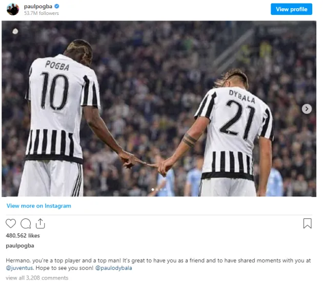 Pogba hẹn gặp Dybala - Bóng Đá