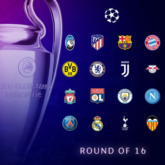 Bốc thăm vòng 1/8 Champions League 2019/2020 - Bóng Đá