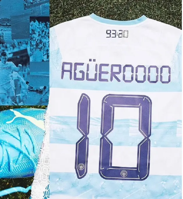 Manchester City release limited-edition shirt dedicated to Sergio Aguero's famous winner against QPR to mark the 10th anniversary o - Bóng Đá