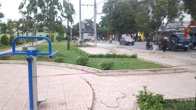 Công viên thị trấn Hậu Nghĩa - nơi xảy ra án mạng.