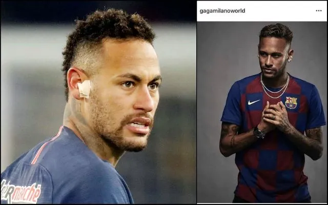 (Photo) – Neymar fuels transfer rumours by wearing Barcelona shirt - Bóng Đá