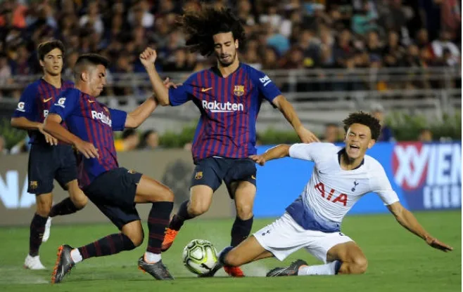 Ảnh sau trận Barca - Tottenham - Bóng Đá