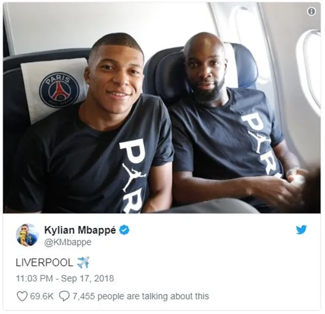 Mbappe vừa đăng status, CĐV Liverpool đã